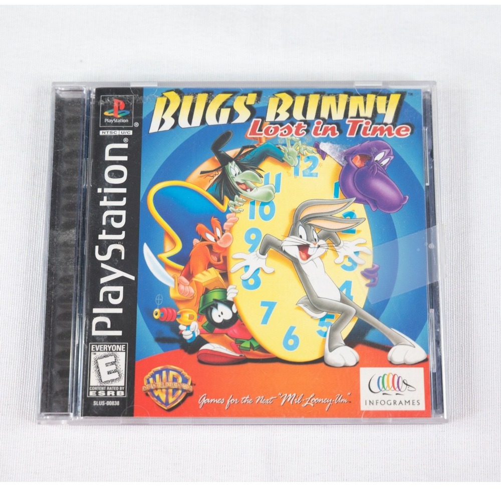 Sony Bugs Bunny Lost in Time PS1 NTSC One Size Blue Good Retro Video Game